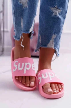 Discount Boto Damskie Klapki Różowe Super Losaria