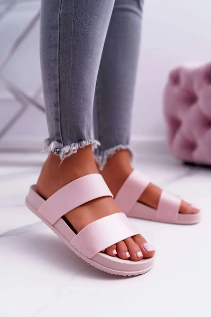 Outlet Boto Damskie Klapki Różowe Viane