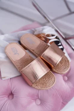 Damskie Boto Damskie Klapki Różowe Złoto Mindset