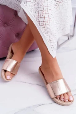 Damskie Boto Damskie Klapki Różowe Złoto Mindset