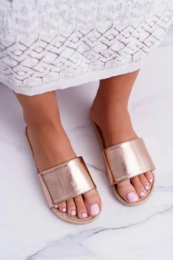 Damskie Boto Damskie Klapki Różowe Złoto Mindset