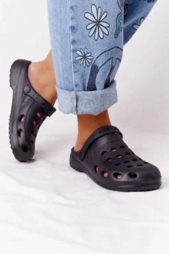 Boto Damskie Klapki Sandały Lekkie Czarne Piankowe EVA Czarny