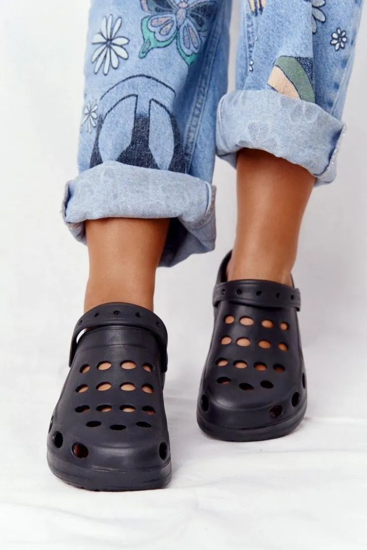 Boto Damskie Klapki Sandały Lekkie Czarne Piankowe EVA Czarny