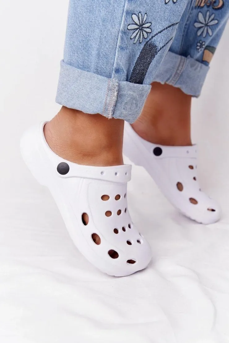 Damskie Boto Damskie Klapki Sandały Na Basen Białe Piankowe EVA