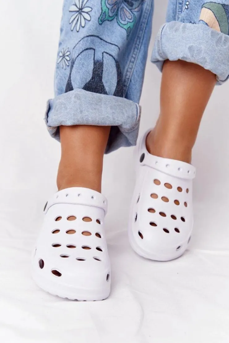 Damskie Boto Damskie Klapki Sandały Na Basen Białe Piankowe EVA