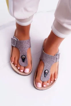 Boto Klapki Damskie Japonki*Damskie Klapki Szare Japonki Baisan