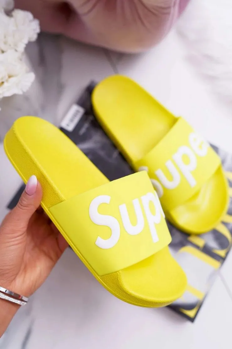 Best Boto Damskie Klapki Żółte Super Losaria