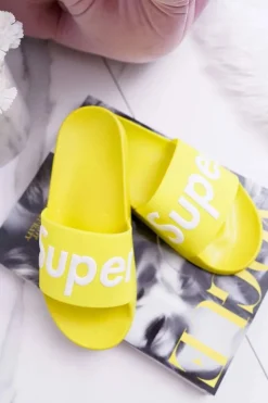 Best Boto Damskie Klapki Żółte Super Losaria