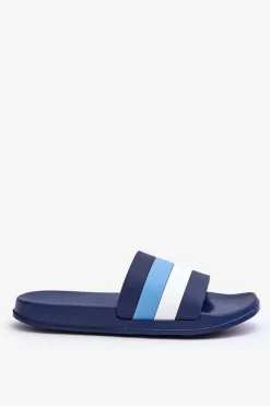 Boto Klapki Sportowe|Klapki Basenowe*Damskie Klapki W Paski Granatowe Vision