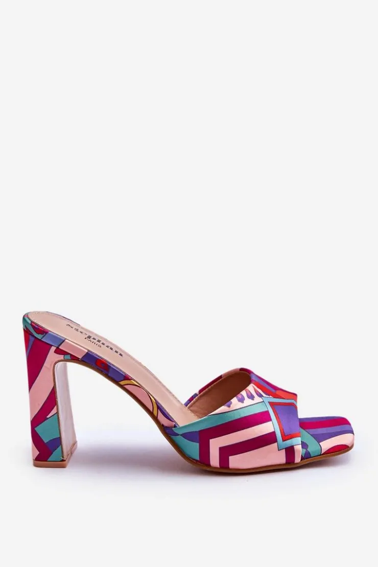 Boto Klapki Na Obcasie|Klapki Damskie Klasyczne*Damskie Klapki We Wzory Na Obcasie Fioletowe Adelise