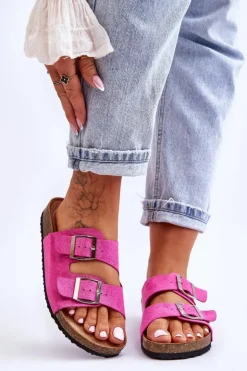 Sale Boto Damskie Klapki Wsuwane Fuksja Destino