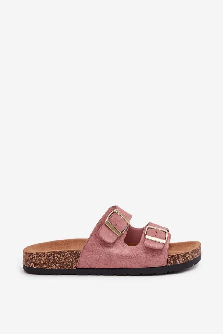 Damskie Boto Damskie Klapki Wsuwane Na Korkowej Podeszwie Jasnoróżowe Cortina