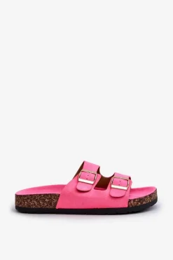 Boto Klapki Korkowe|Klapki Damskie Klasyczne*Damskie Klapki Wsuwane Na Korkowej Podeszwie Neonowy Róż Cortina