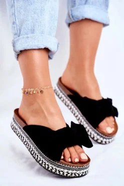 Damskie Boto Damskie Klapki Wysokie Czarne Mortigo