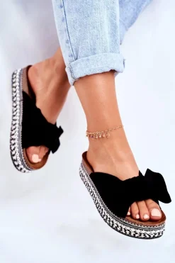 Damskie Boto Damskie Klapki Wysokie Czarne Mortigo