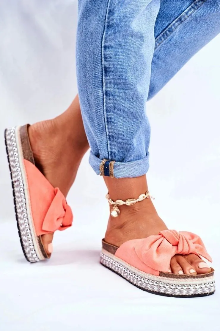 Damskie Boto Damskie Klapki Wysokie Koralowe Mortigo