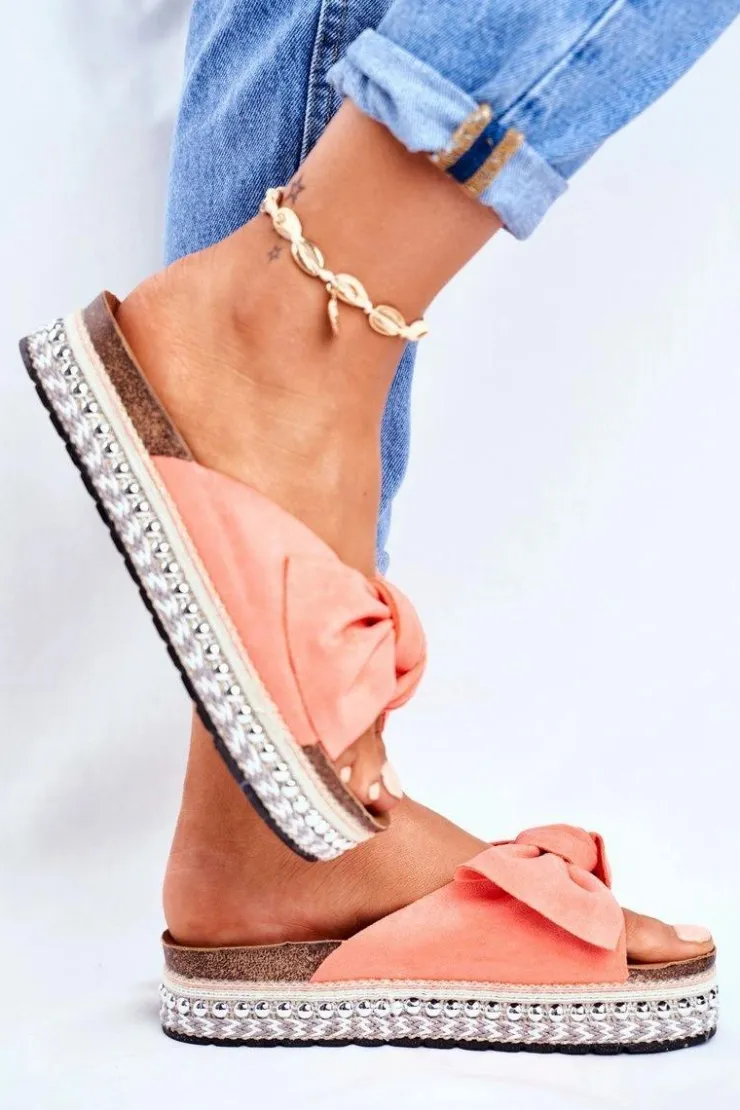 Damskie Boto Damskie Klapki Wysokie Koralowe Mortigo