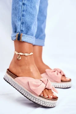 Boto Damskie Klapki Wysokie Różowe Mortigo