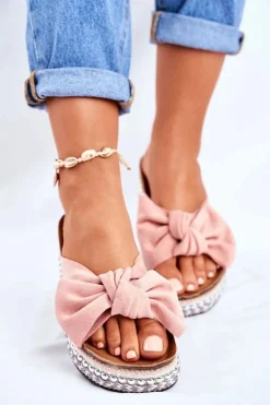 Boto Damskie Klapki Wysokie Różowe Mortigo