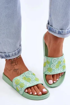 Boto Klapki Sportowe|Klapki Basenowe*Damskie Klapki Z Emotikonami Zielone Cosette