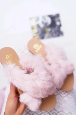 Online Boto Damskie Klapki Z Futerkiem Lu Boo Różowe