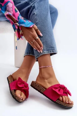 Boto Klapki Korkowe|Klapki Damskie Klasyczne*Damskie Klapki Z Kokarda Fuksja Ezephira