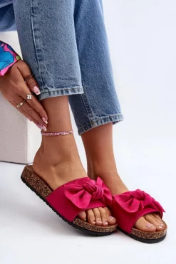 Boto Klapki Korkowe|Klapki Damskie Klasyczne*Damskie Klapki Z Kokarda Fuksja Ezephira