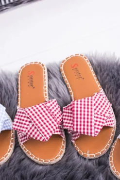 Damskie Boto Damskie Klapki Z Kokardkami Pin-up Girl Czerwone