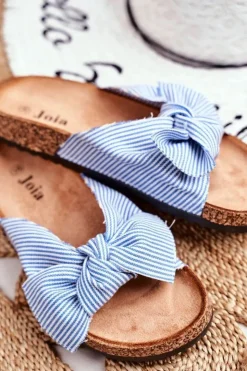 Damskie Boto Damskie Klapki Z Kokardkami Pin-up Niebieskie Magnolia