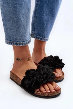 Boto Klapki Korkowe|Klapki Damskie Klasyczne*Damskie Klapki Z Kwiatami Czarne Lulania
