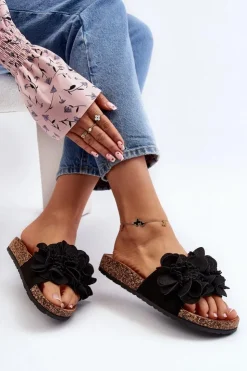 Boto Klapki Korkowe|Klapki Damskie Klasyczne*Damskie Klapki Z Kwiatami Czarne Lulania