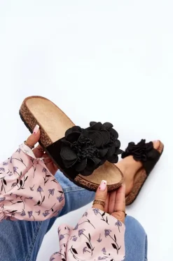 Boto Klapki Korkowe|Klapki Damskie Klasyczne*Damskie Klapki Z Kwiatami Czarne Lulania