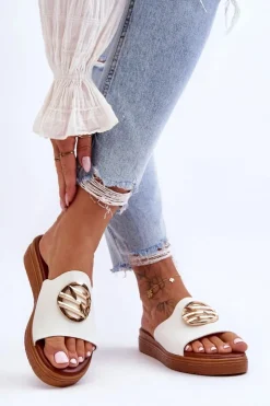 Boto Klapki Na Platformie|Klapki Damskie Klasyczne*Damskie Klapki Z Ozdobą Białe Secrets