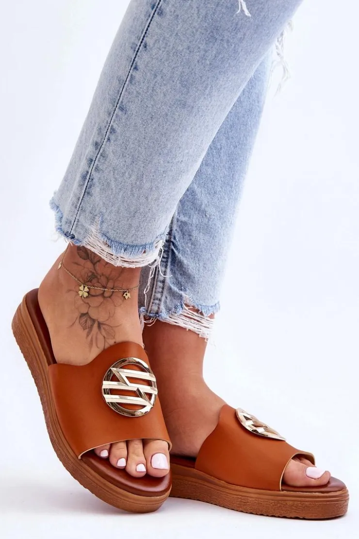 Best Boto Damskie Klapki Z Ozdobą Camel Secrets