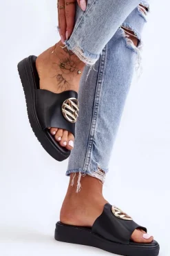 Boto Klapki Na Platformie|Klapki Damskie Klasyczne*Damskie Klapki Z Ozdobą Czarne Secrets