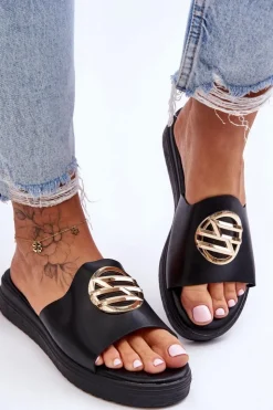 Boto Klapki Na Platformie|Klapki Damskie Klasyczne*Damskie Klapki Z Ozdobą Czarne Secrets