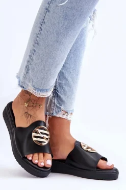 Boto Klapki Na Platformie|Klapki Damskie Klasyczne*Damskie Klapki Z Ozdobą Czarne Secrets