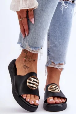 Boto Klapki Na Platformie|Klapki Damskie Klasyczne*Damskie Klapki Z Ozdobą Czarne Secrets