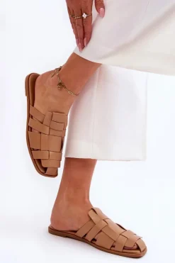 Damskie Boto Damskie Klapki Z Paskami Beżowe Reyna