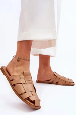 Damskie Boto Damskie Klapki Z Paskami Beżowe Reyna