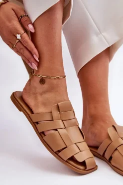 Damskie Boto Damskie Klapki Z Paskami Beżowe Reyna