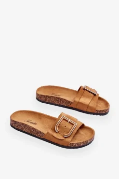 Boto Klapki Korkowe|Klapki Na Platformie*Damskie Klapki Zamszowe Na Platformie Camel Festil