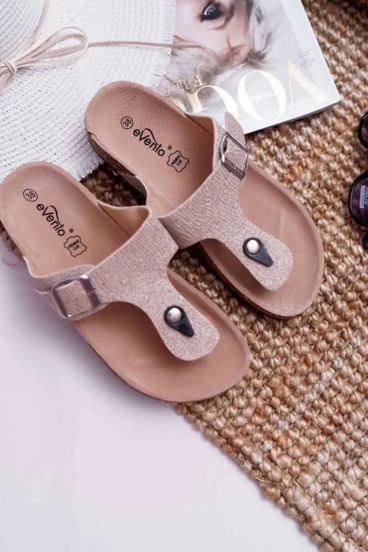 Boto Klapki Damskie Japonki*Damskie Klapki Złote Japonki Baisan