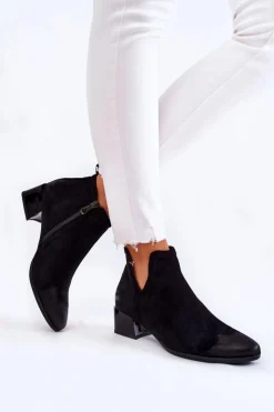 Buty damskie Vinceza Czarne Botki|Brązowe I Beżowe Botki*Damskie Klasyczne Botki Na Suwak Czarne Ellene