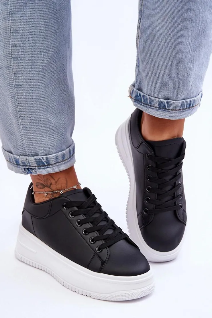 Boto Sneakersy Damskie*Damskie Klasyczne Buty Sportowe Czarno-Białe Night Trip