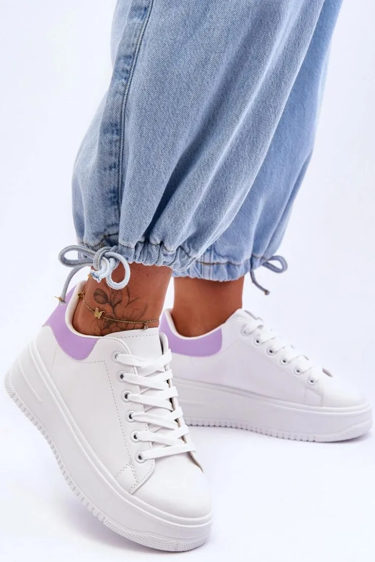 Damskie Boto Damskie Klasyczne Buty Sportowe Biało-Fioletowe Night Trip