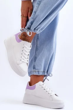 Damskie Boto Damskie Klasyczne Buty Sportowe Biało-Fioletowe Night Trip