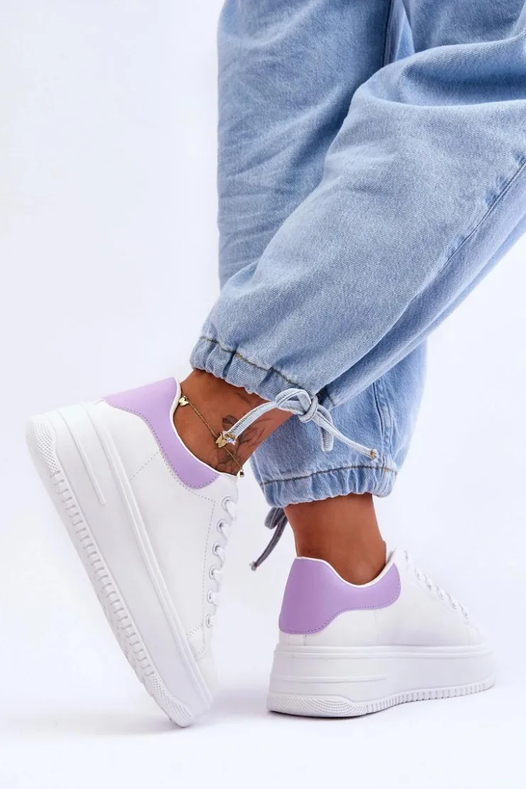 Damskie Boto Damskie Klasyczne Buty Sportowe Biało-Fioletowe Night Trip