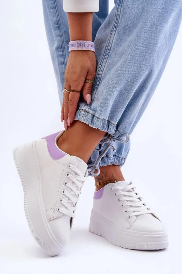 Damskie Boto Damskie Klasyczne Buty Sportowe Biało-Fioletowe Night Trip