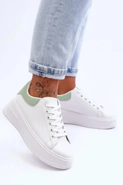 Clearance Boto Damskie Klasyczne Buty Sportowe Biało-Zielone Night Trip